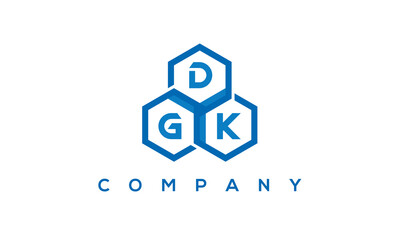 DGK three letters creative polygon hexagon logo