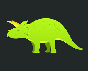 Dinosaur vector isolated on dark. Dinosaurs animal predators and herbivores. Dino icon.