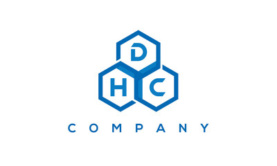 DHC three letters creative polygon hexagon logo