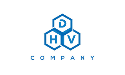 DHV three letters creative polygon hexagon logo