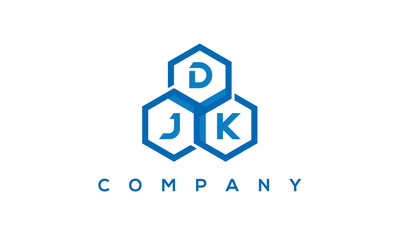 DJK three letters creative polygon hexagon logo