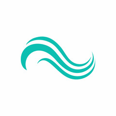 The linear wave logo is an icon, a sign in a flat style.