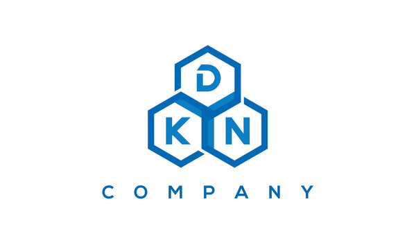 DKN three letters creative polygon hexagon logo