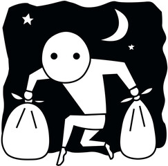 隠れてゴミ出しする不審者