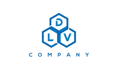 DLV three letters creative polygon hexagon logo