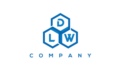 DLW three letters creative polygon hexagon logo