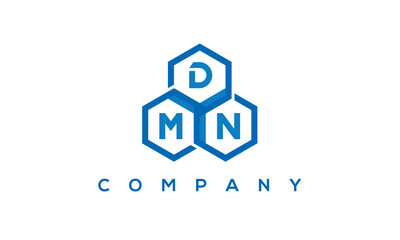 DMN three letters creative polygon hexagon logo