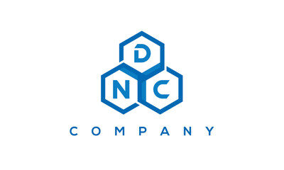 DNC three letters creative polygon hexagon logo