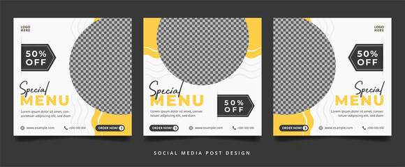 White and Yellow Culinary Flyer or Social Media Banner