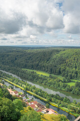 Fototapeta premium beautiful summer view of nature in bavaria city kelheim 