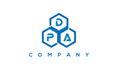 DPA three letters creative polygon hexagon logo