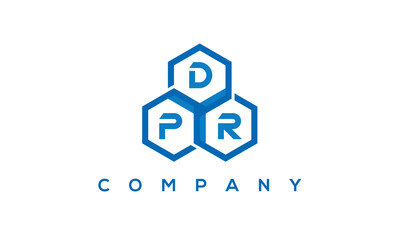 DPR three letters creative polygon hexagon logo