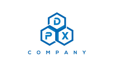 DPX three letters creative polygon hexagon logo