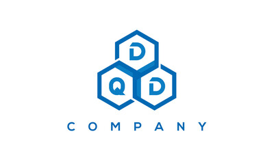 DQD three letters creative polygon hexagon logo