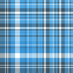 Seamless pattern in blue, gray and white colors for plaid, fabric, textile, clothes, tablecloth and other things. Vector image.