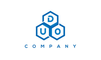 DUO three letters creative polygon hexagon logo
