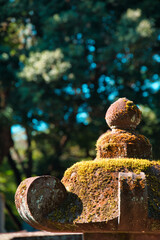 日の当たる灯篭