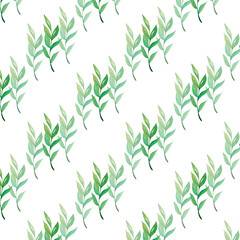 Seamless watercolor pattern with tropical leaves.Perfect for printing on fabric and textiles.