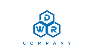 DWR three letters creative polygon hexagon logo