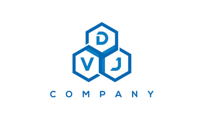 DVJ three letters creative polygon hexagon logo