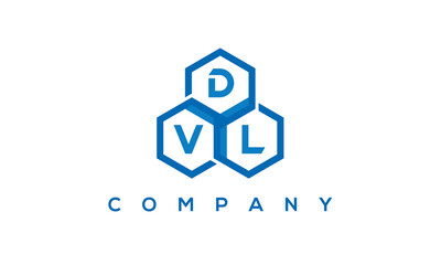 DVL three letters creative polygon hexagon logo