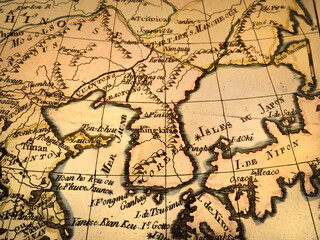 アンティークの世界地図　朝鮮半島