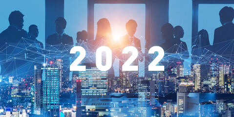 2022年イメージ　ビジネス向け年賀状素材　ビジネスネットワーク