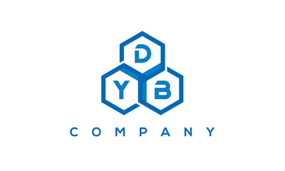 DYB three letters creative polygon hexagon logo	