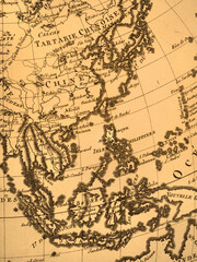 アンティークの世界地図　東南アジア