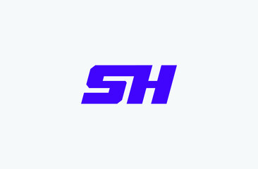 SH or S and H Letter Logo Design Illustration Template. Linked Initials logo