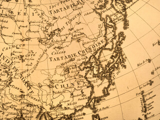 アンティークの世界地図　日本と東アジア
