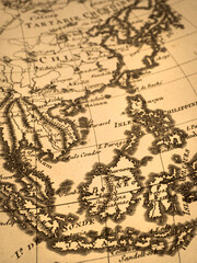 アンティークの世界地図　東南アジア