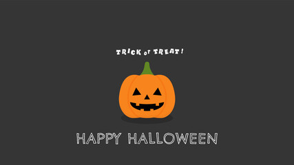 ハロウィンのオバケかぼちゃ・ジャックオーランタンとHALLOWEEN / Trick or Treat の文字セット