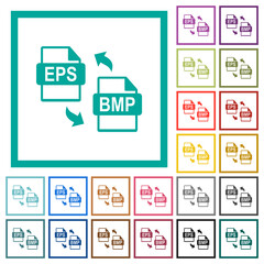 EPS BMP file conversion flat color icons with quadrant frames