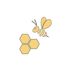 Bumble bee icon logo isolated on white background