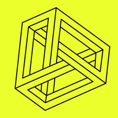 Graphic impossible shape. Optical illusion. Sacred geometry. Op art.