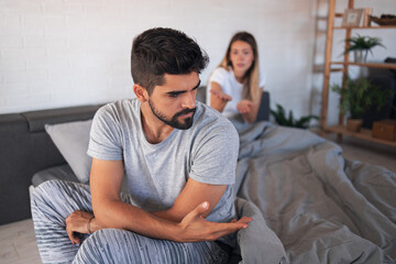 Unhappy couple going through crisis