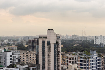 Fototapeta na wymiar Dhaka CityScape from Top of 16th Floor at Banani