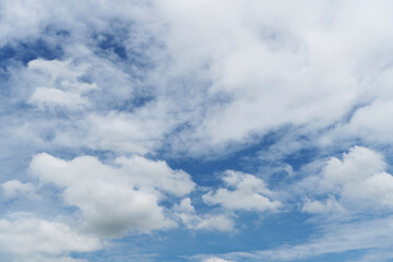 Fototapeta premium Beautiful clouds during spring time in a Sunny day. Blue sky and white fluffy clouds
