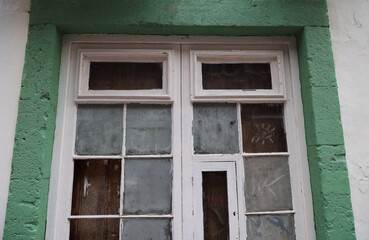 Fototapeta na wymiar Old window of ancient palace in Ponta Delgada, Sao Miguel island, Azores