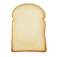 Slice of white bread isolated on white background with clipping path.