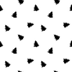 Christmas seamless pattern with christmas tree and snowflakes, vector background.Design template for wallpaper,fabric,wrapping,textile