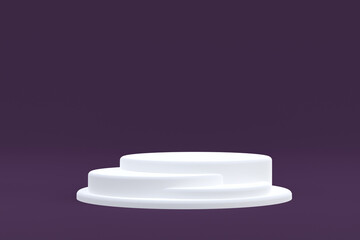 Product stand, Podium minimal on purple background for cosmetic product presentation.