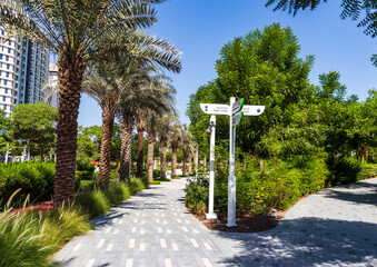 Dubai, UAE - 10.04.2021 Entrance to EXPO 2020 park. Event