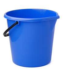 Single plastic bucket isolated on a white background