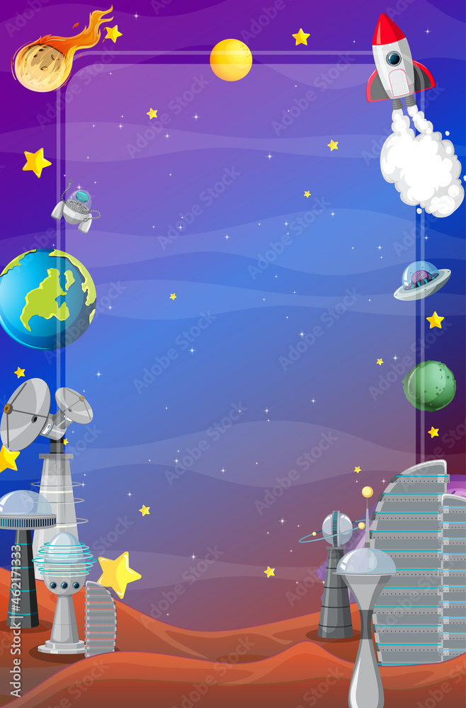 Wall mural a banner outer space scence background