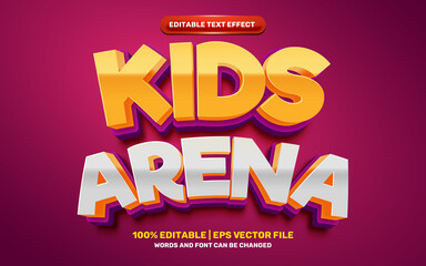 kids arena cartoon comic modern 3d text effect style
