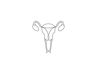Female, uterus, womb icon. Vector illustration. Flat design.