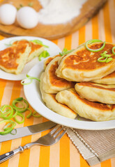 Delicious pies on the white plate