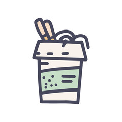 japanese soup color vector doodle simple icon
